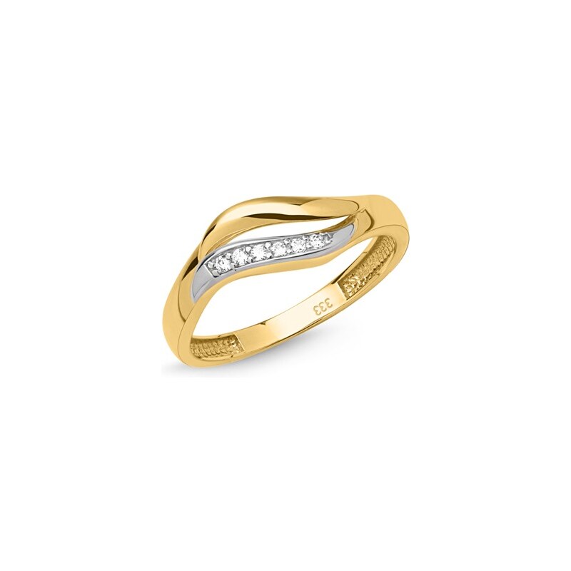 Unique Jewelry Schicker Ring 333er Gold bicolor geschwungen