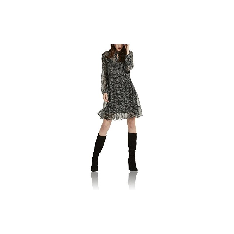 Scotch & Soda Maison Damen Kleid Midi Length Sheer Dress with Peplum