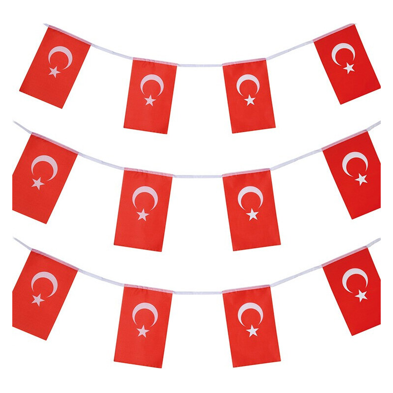 Lesara 3er-Set Flaggen-Girlande Türkei