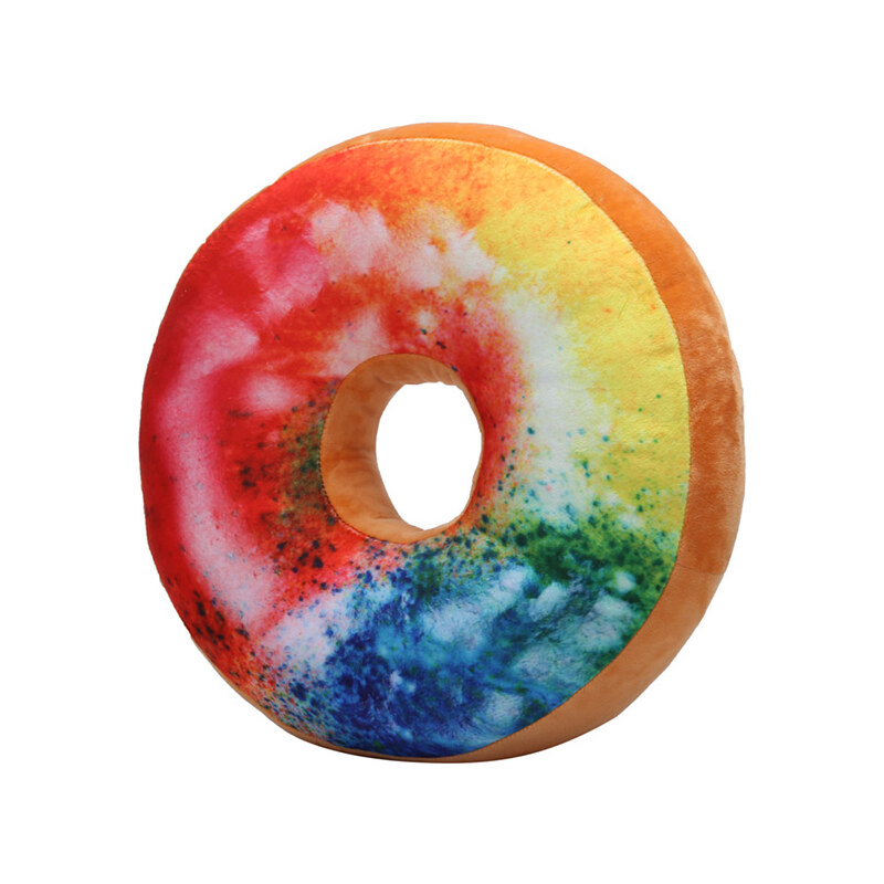 Lesara Dekokissen Donut - Regenbogen