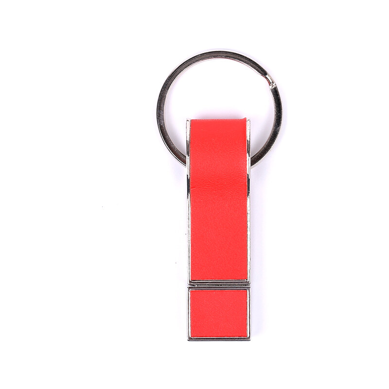 Lesara USB-Stick in Leder-Optik mit Schlüsselring - Rot - 32 GB