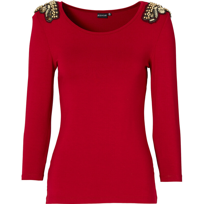 BODYFLIRT 3/4 Arm Shirt in rot für Damen von bonprix