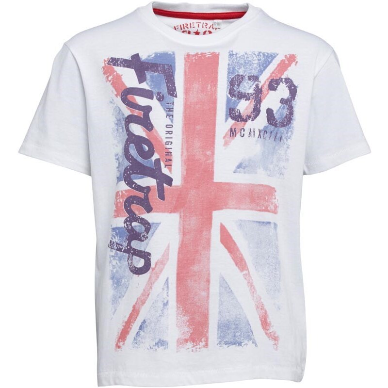 Firetrap Junior Union Jack T-Shirt Bright White