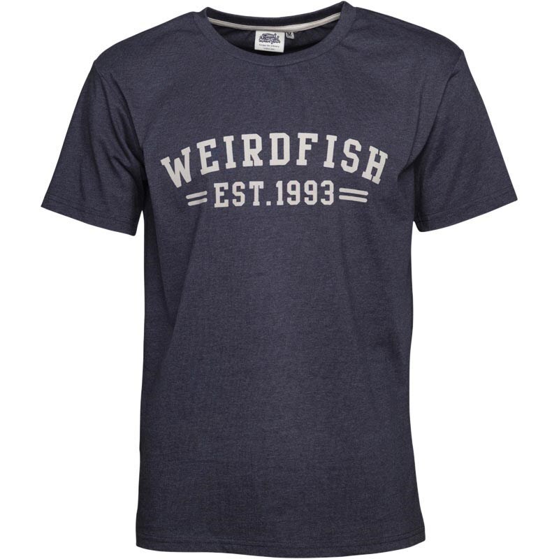 Weird Fish Herren Bang T-Shirt Blau