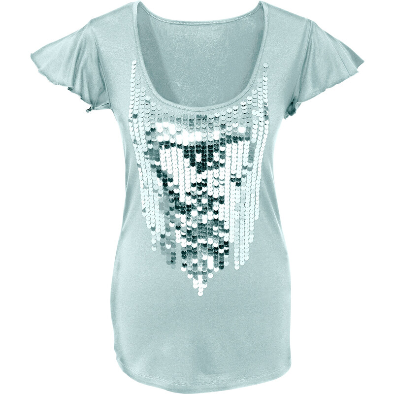 BODYFLIRT Shirt kurzer Arm figurbetont in lila (Rundhals) für Damen von bonprix