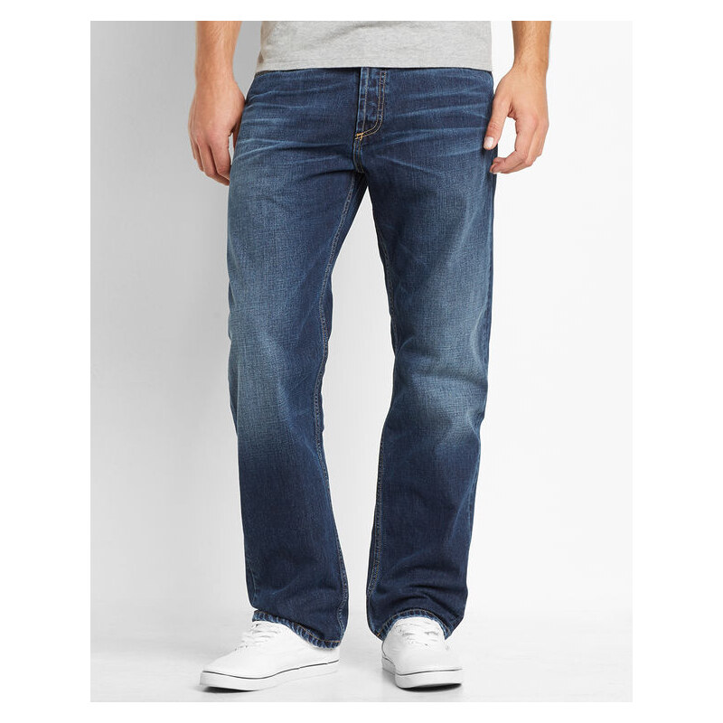 CARHARTT WIP Ausgewaschen dunkelblaue Jeans Straight Fit Marlow Otero