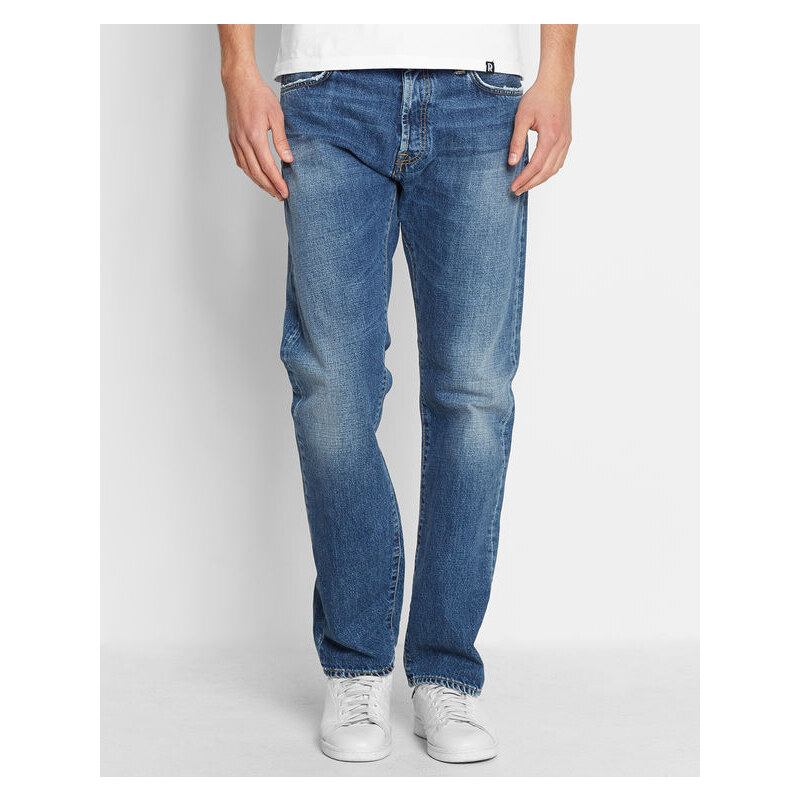 CARHARTT WIP Ausgewaschen dunkelblaue Jeans Straight Fit Oakland Edgewood