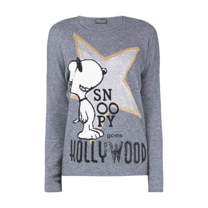 Princess Goes Hollywood Pullover aus Woll-Kaschmir-Mix mit Snoopy-Motiv