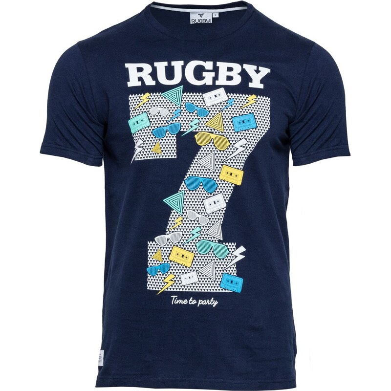Rugby Division Neck Party - T-Shirt - marineblau