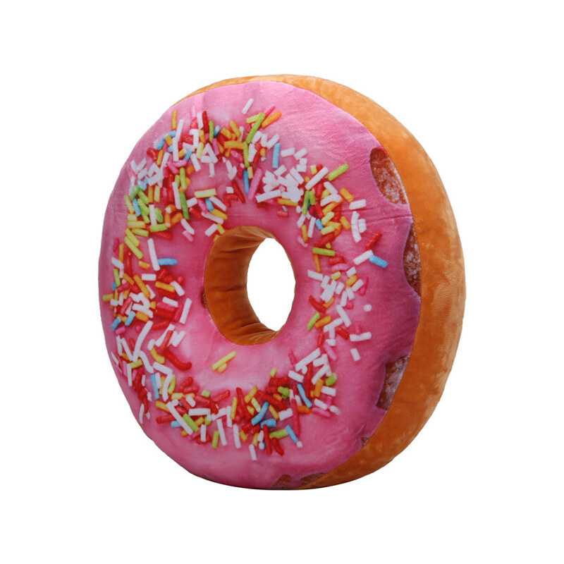 Lesara Dekokissen Donut - Pink mit Streuseln