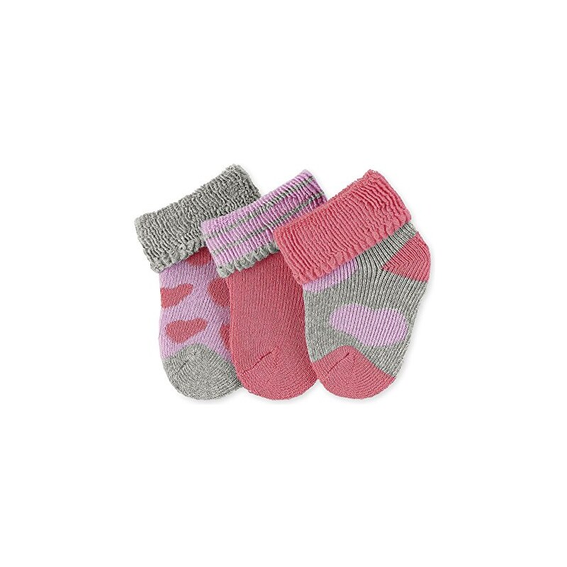 Sterntaler Baby-Mädchen Socken Erstlingssöck.Herzen,3er-Pack, Rosa (Coralle 736), One size (Herstellergröße: 0)