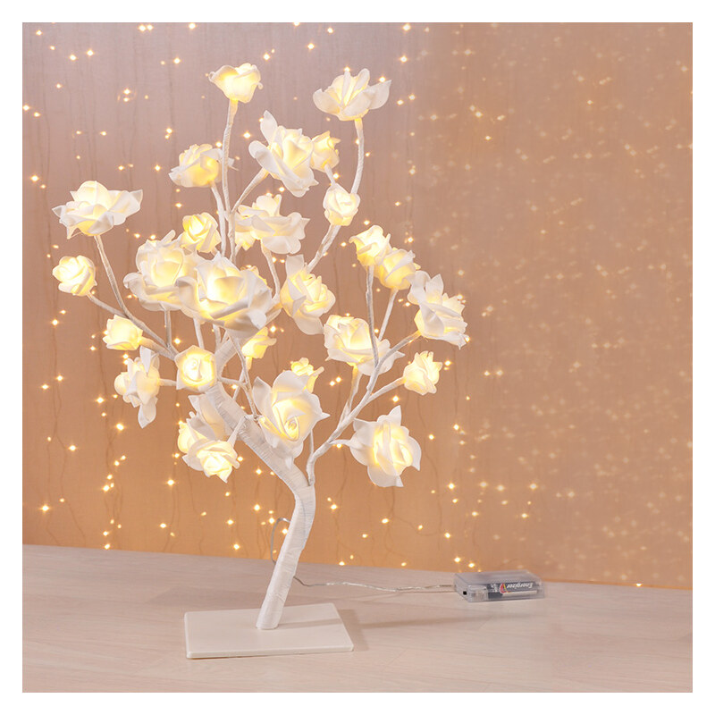 Lesara Kleiner LED-Baum mit Rosenblüten