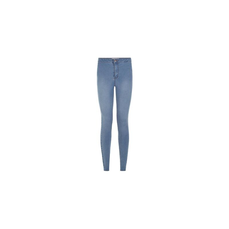New Look Superenge Skinny-Jeans mit hohem Bund in Hellblau
