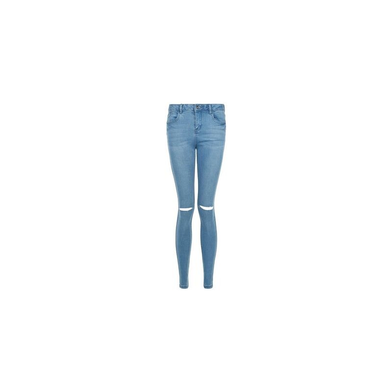New Look Teenager – Blaue Skinny-Jeans mit zerrissenen Knien