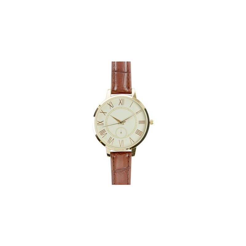 New Look Armbanduhr mit strukturiertem Kroko-Armband in Braun