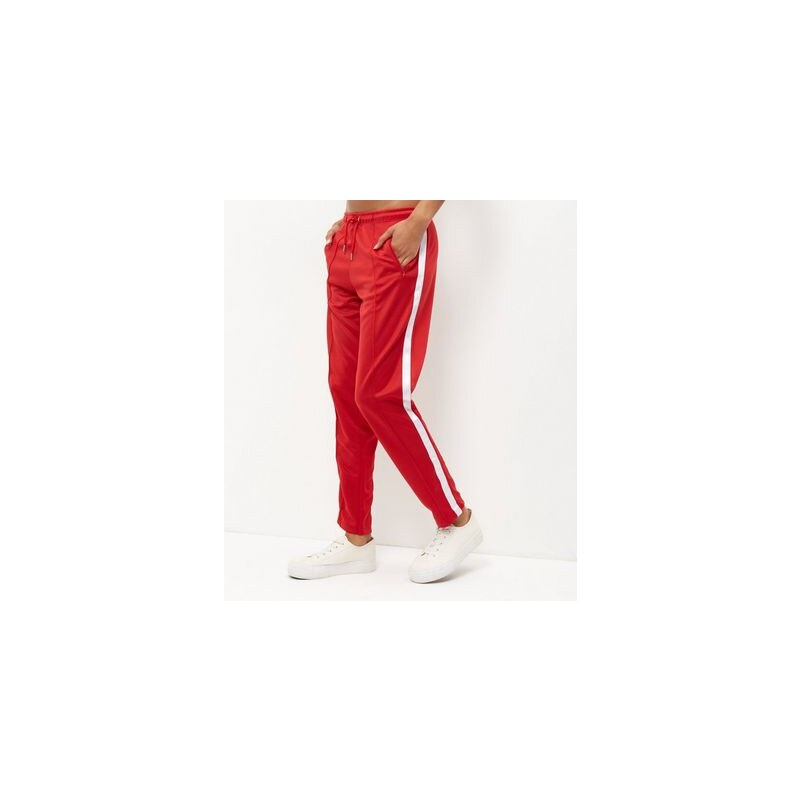 New Look Rote Jogginghose mit Streifen an den Seiten