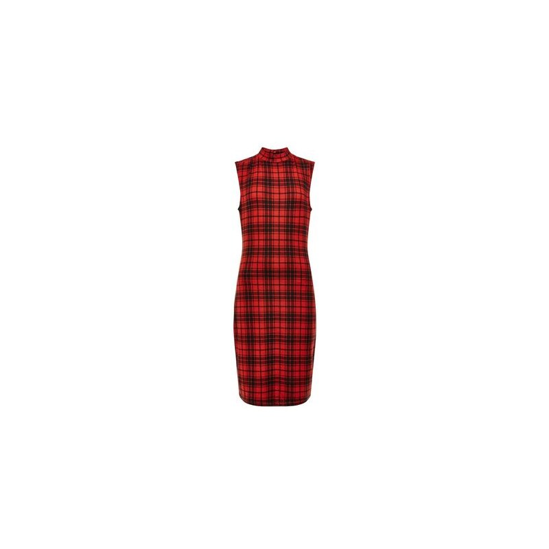 New Look Figurbetontes Kleid mit rotem Karomuster für Teenager