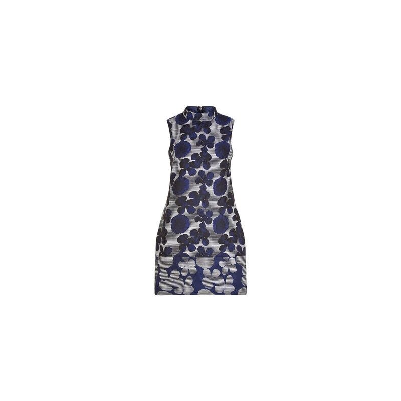New Look AX Paris – Marineblaues, besticktes Kleid mit Blumenmuster