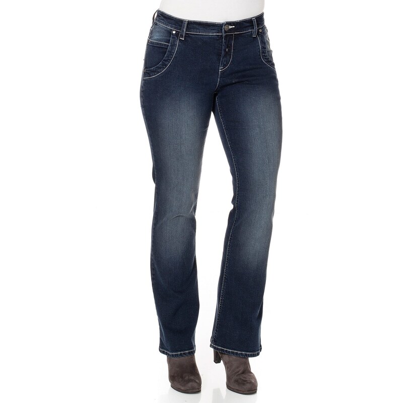 Große Größen: sheego Denim Bootcut-Stretch-Jeans ?Maila?, blue Denim, Gr.40-58