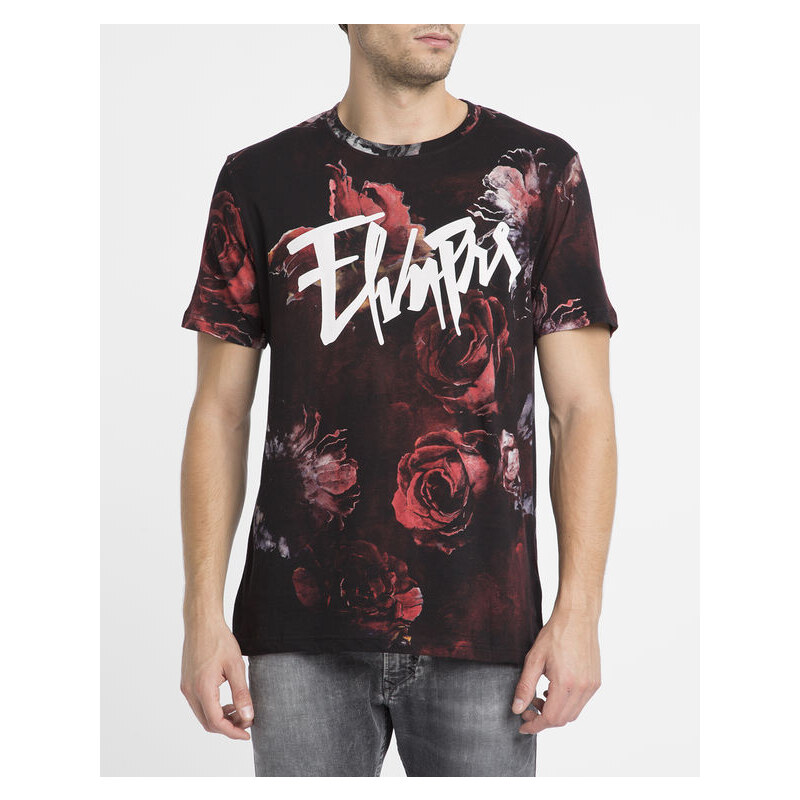ELEVEN PARIS Schwarzes T-Shirt Rose