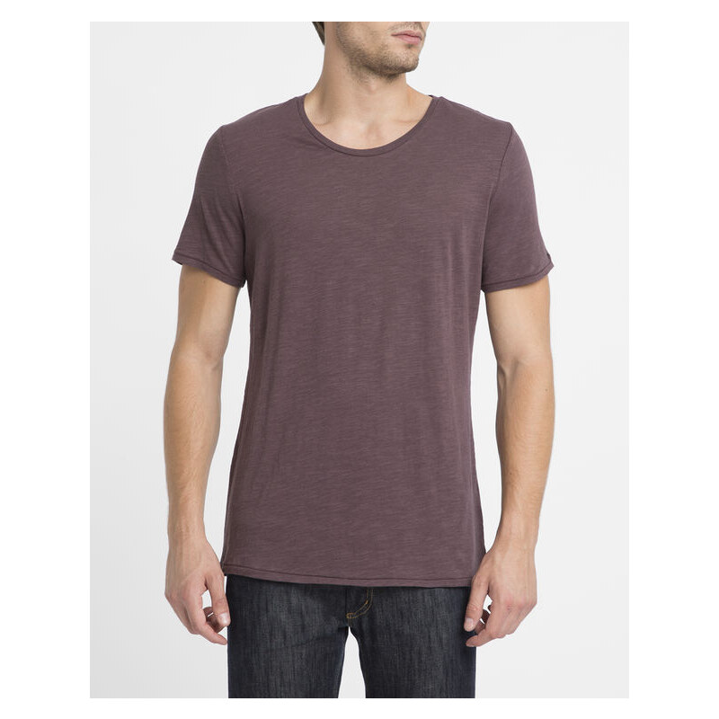 NOWADAYS Violettes T-Shirt mit Rundhalsausschnitt Basic Recent