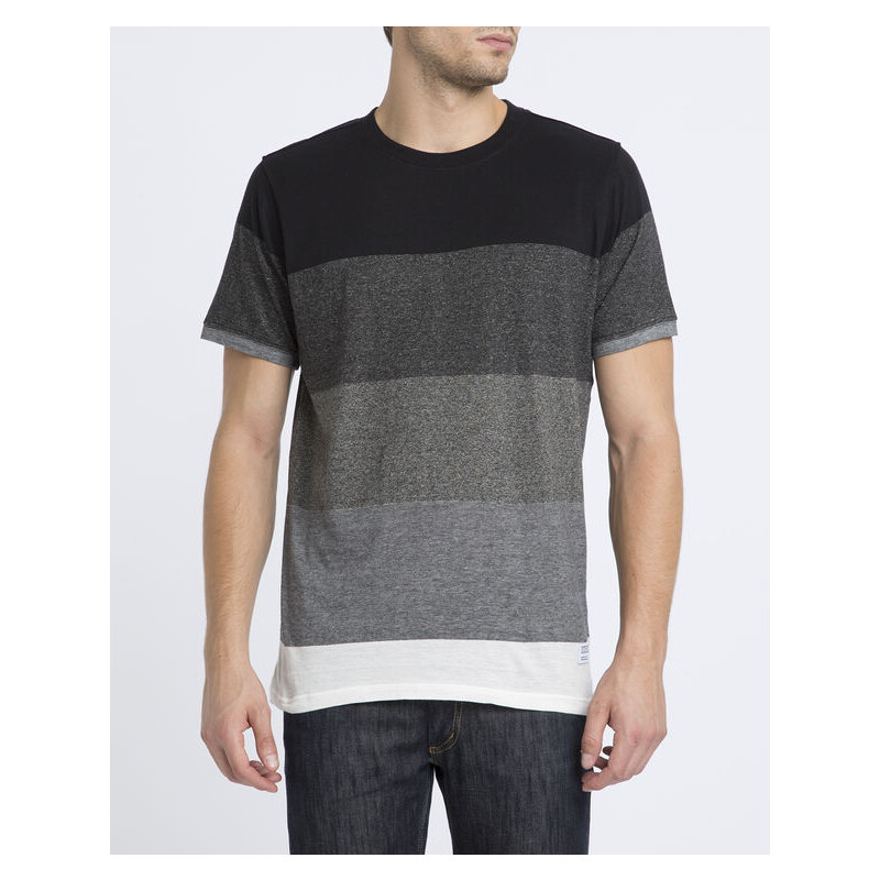 EZEKIEL Schwarzes T-Shirt mit Rundhalsausschnitt, abgestuftem Farbeffekt und Brusttasche
