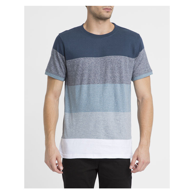 EZEKIEL Blau abgestuftes T-Shirt mit Rundhalsausschnitt