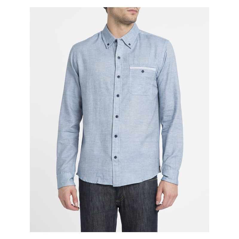 EZEKIEL Blaues Oxford-Hemd mit Button-Down-Kragen Basic