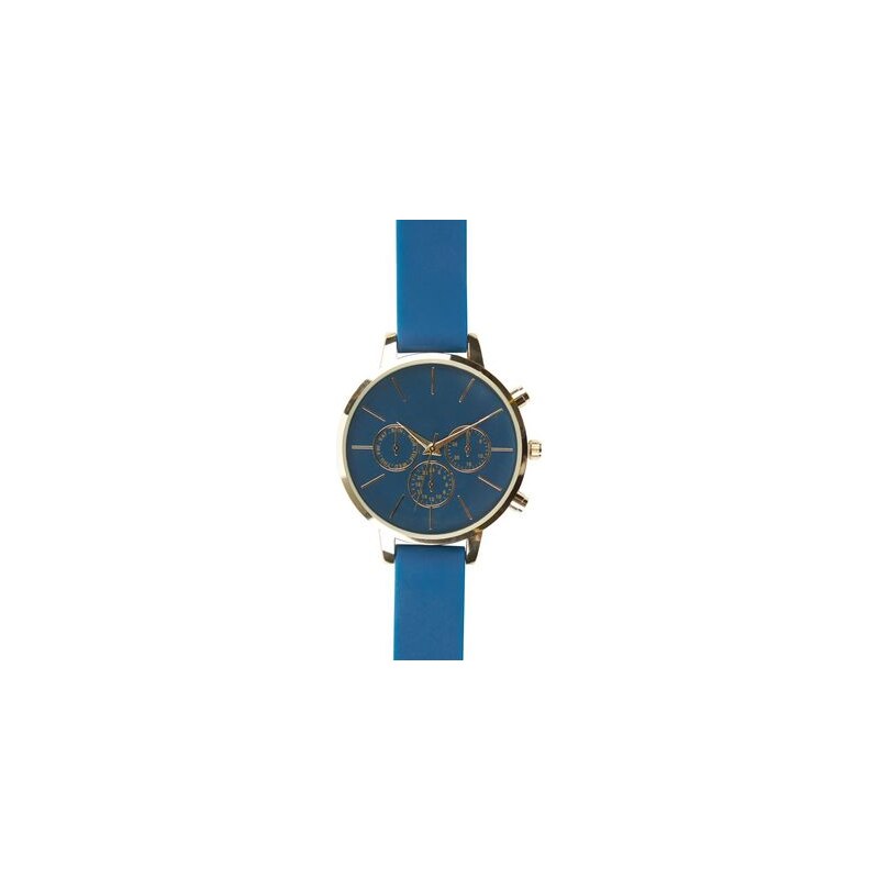 New Look Blaue Uhr mit Silikonarmband