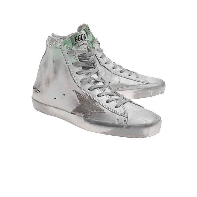 GOLDEN GOOSE Sneakers Francy Silver Spotted