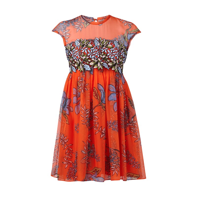 Pinko Kleid mit floralem Muster und Stickereien