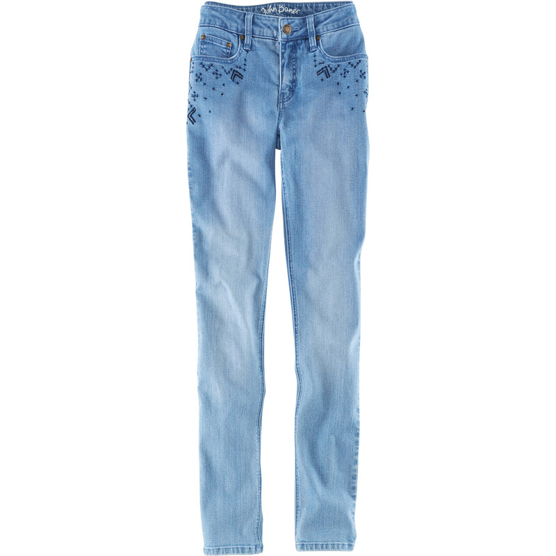 John Baner JEANSWEAR Stretch Jeans SKINNY mit Stickerei in blau für Damen von bonprix