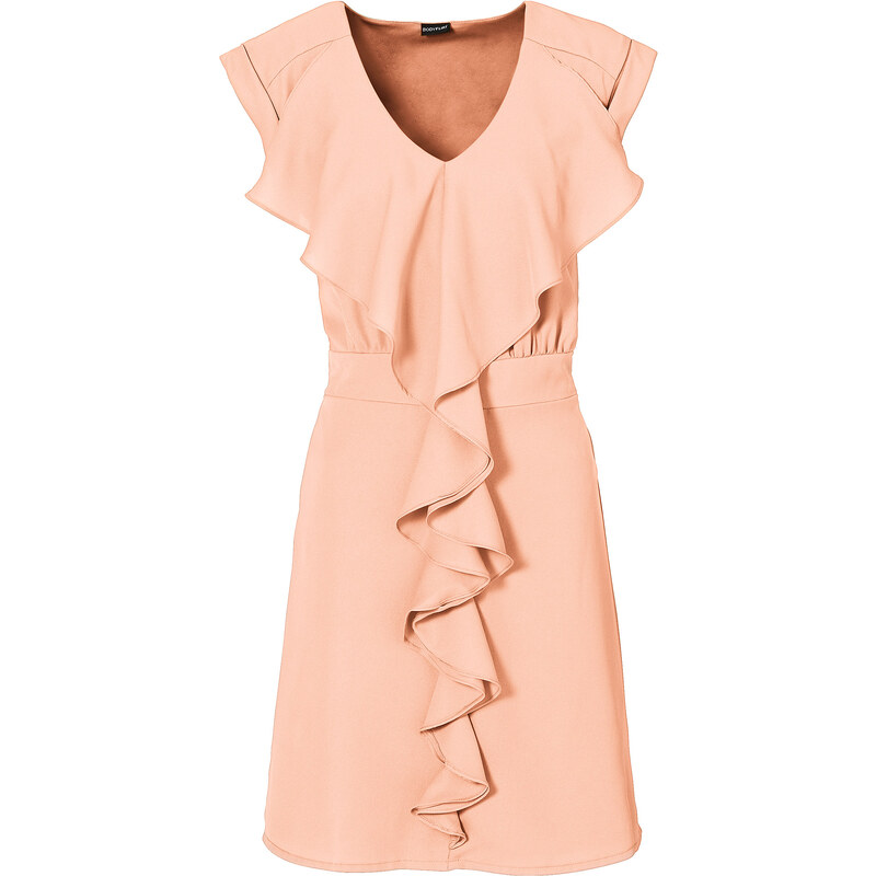 BODYFLIRT Kleid/Sommerkleid kurzer Arm in rosa (V-Ausschnitt) von bonprix