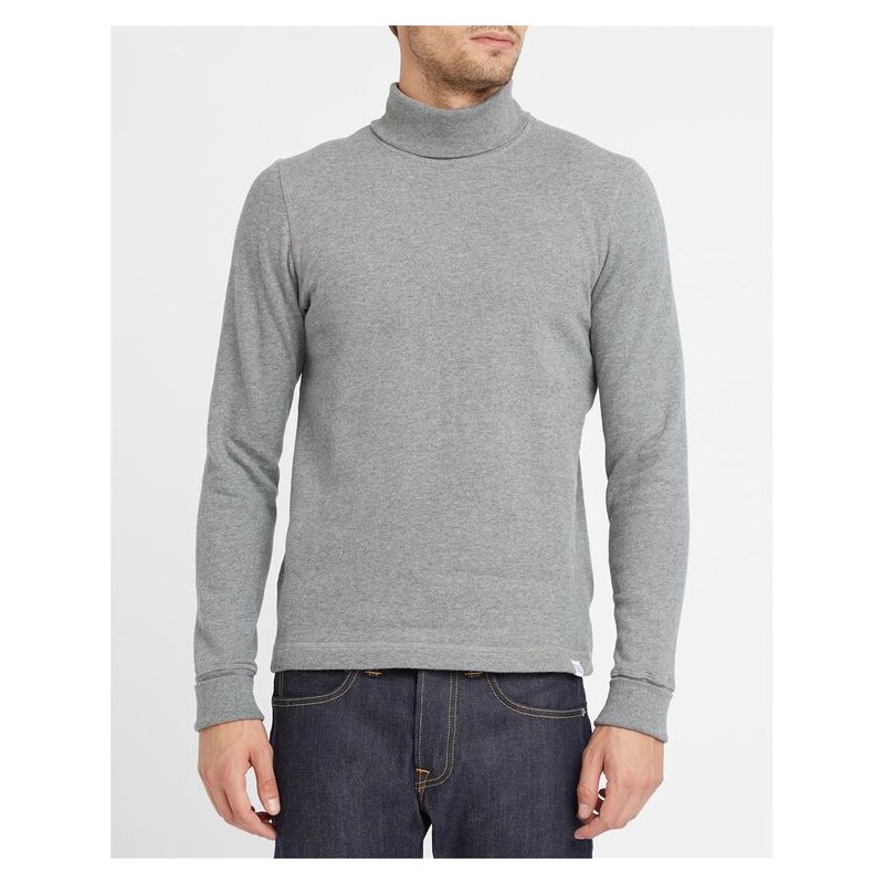 NORSE PROJECTS Graues Sweatshirt mit Rollkragen aus Baumwolle Bue Brushed