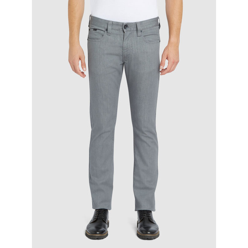 ARMANI COLLEZIONI Graue Slim Jeans J06 mit Samtdetails