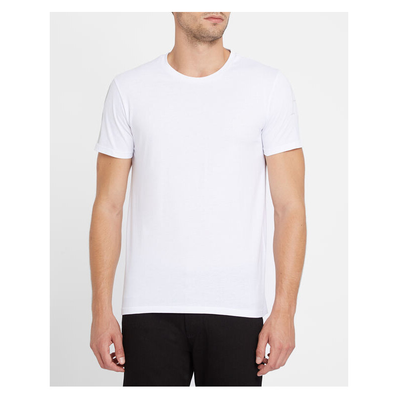 ARMANI JEANS Weißes T-Shirt mit Rundhalsausschnitt und Rückenlogo AJ