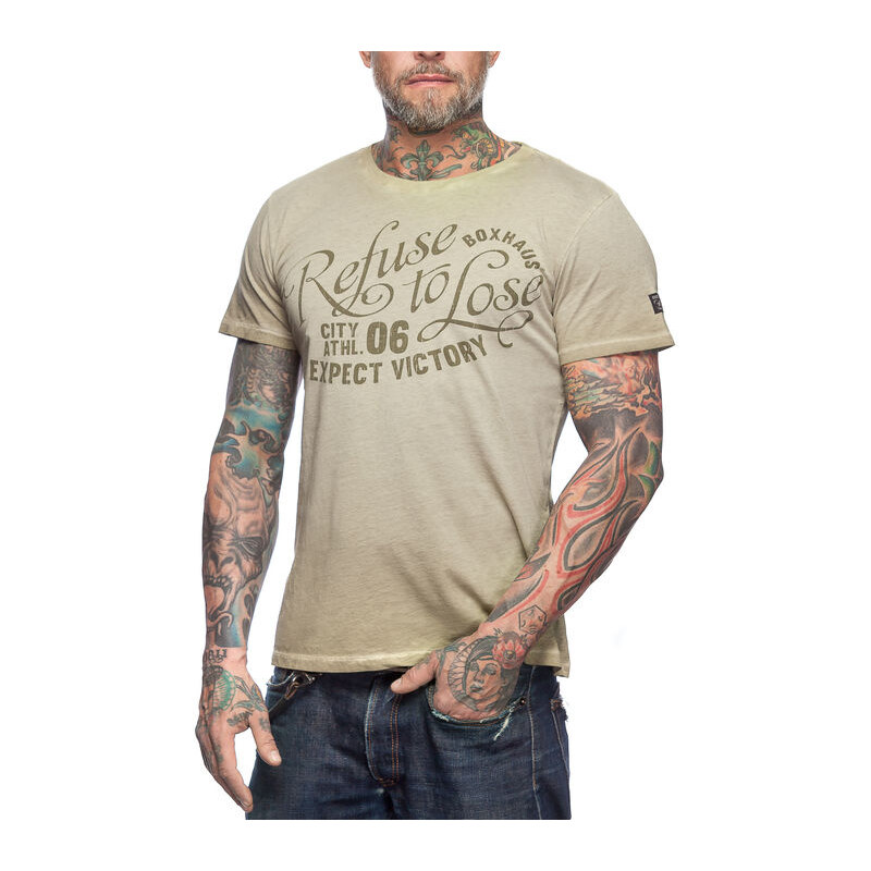 BOXHAUS Brand Draw T-Shirt sand