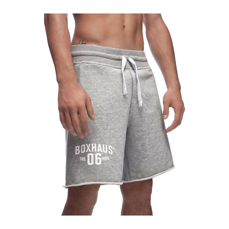 BOXHAUS Brand Sweat Short Fynch grey htr
