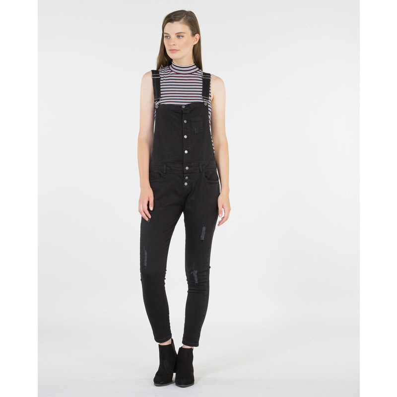 Jeans-Latzhose Schwarz, Größe 32 -Pimkie- Mode für Damen