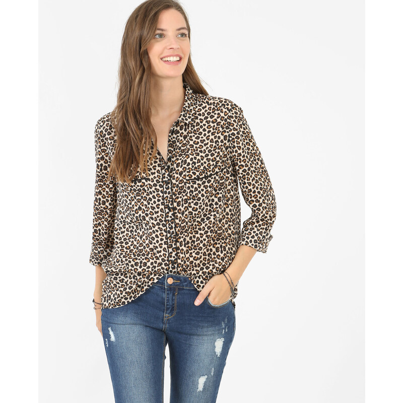 Pimkie Hemdbluse, weich fließend, mit Leoparden-Print