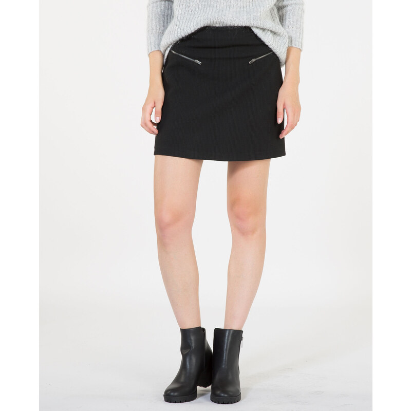 Minirock aus strukturiertem Material Schwarz, Größe L -Pimkie- Mode für Damen