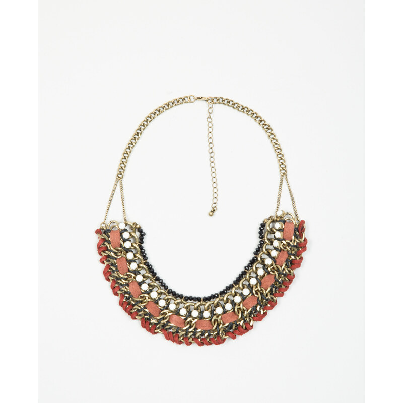 Plastron-Halskette aus Schnur und Perlen Gold, Größe 00 -Pimkie- Mode für Damen