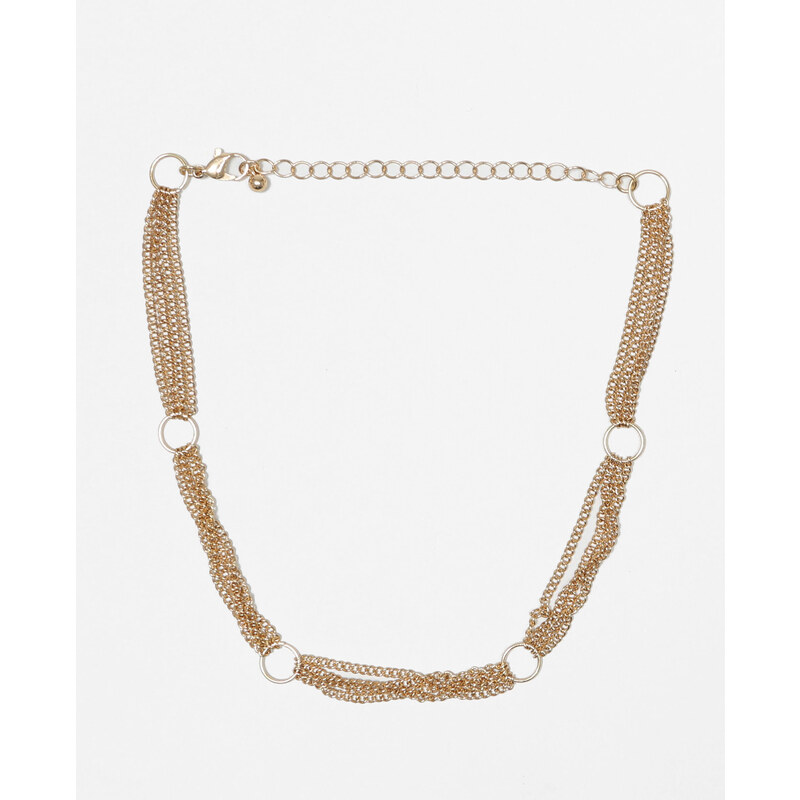 Choker-Halsschmuck aus feinen Kettchen Gold, Größe 00 -Pimkie- Mode für Damen