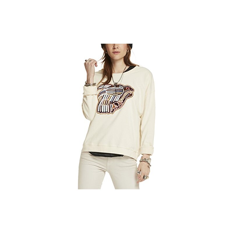 Scotch & Soda Maison Damen Sweatshirt Relaxed Fit Sweat with Fun Artworks in Various Techniques