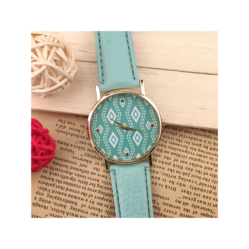 Lesara Armbanduhr mit gemustertem Zifferblatt - Grün