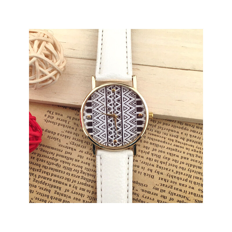 Lesara Armbanduhr mit gemustertem Zifferblatt - Weiß