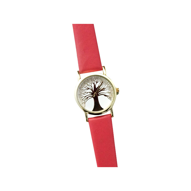 Lesara Armbanduhr mit Lebensbaum-Motiv - Pink
