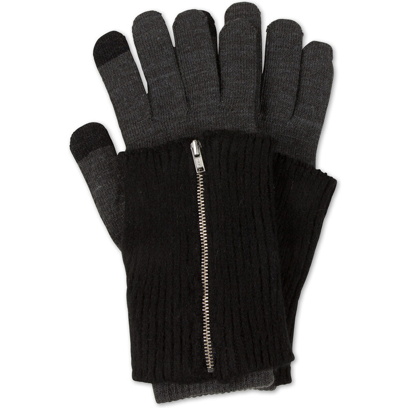 C&A Strick-Handschuhe in Schwarz / Grau