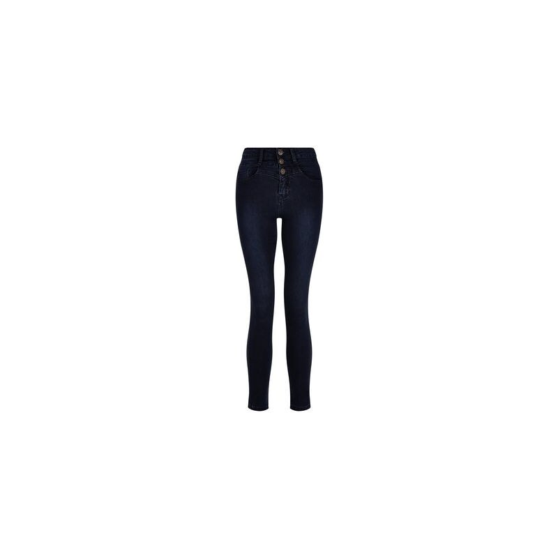 New Look Teenager – Hochgeschnittene marineblaue Skinny-Jeans