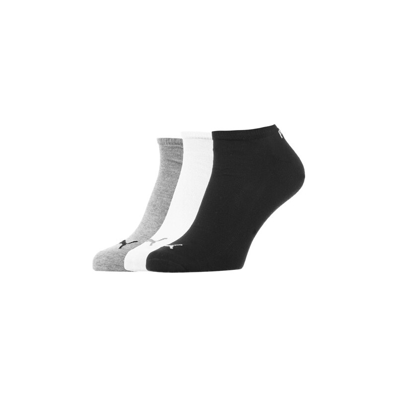 Puma Invisible 3-Pack Socken grey/white/black
